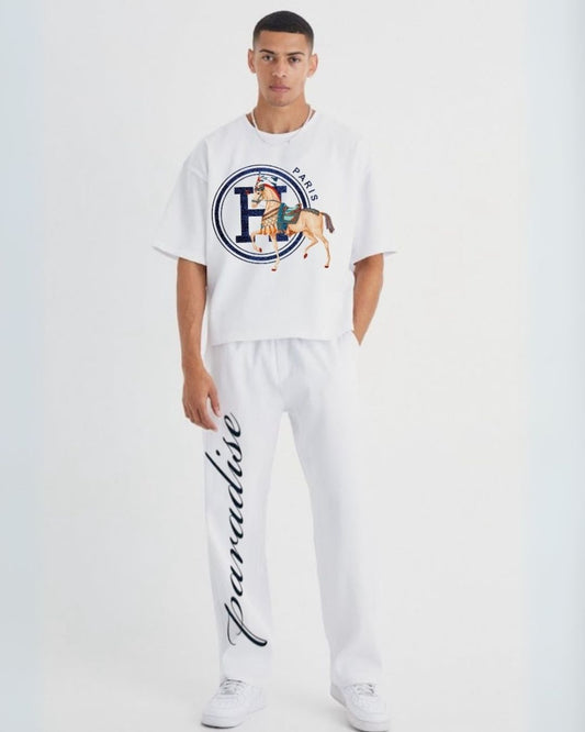 MEN'S PARIS HORSE CORDS (WHITE AND WHITE)