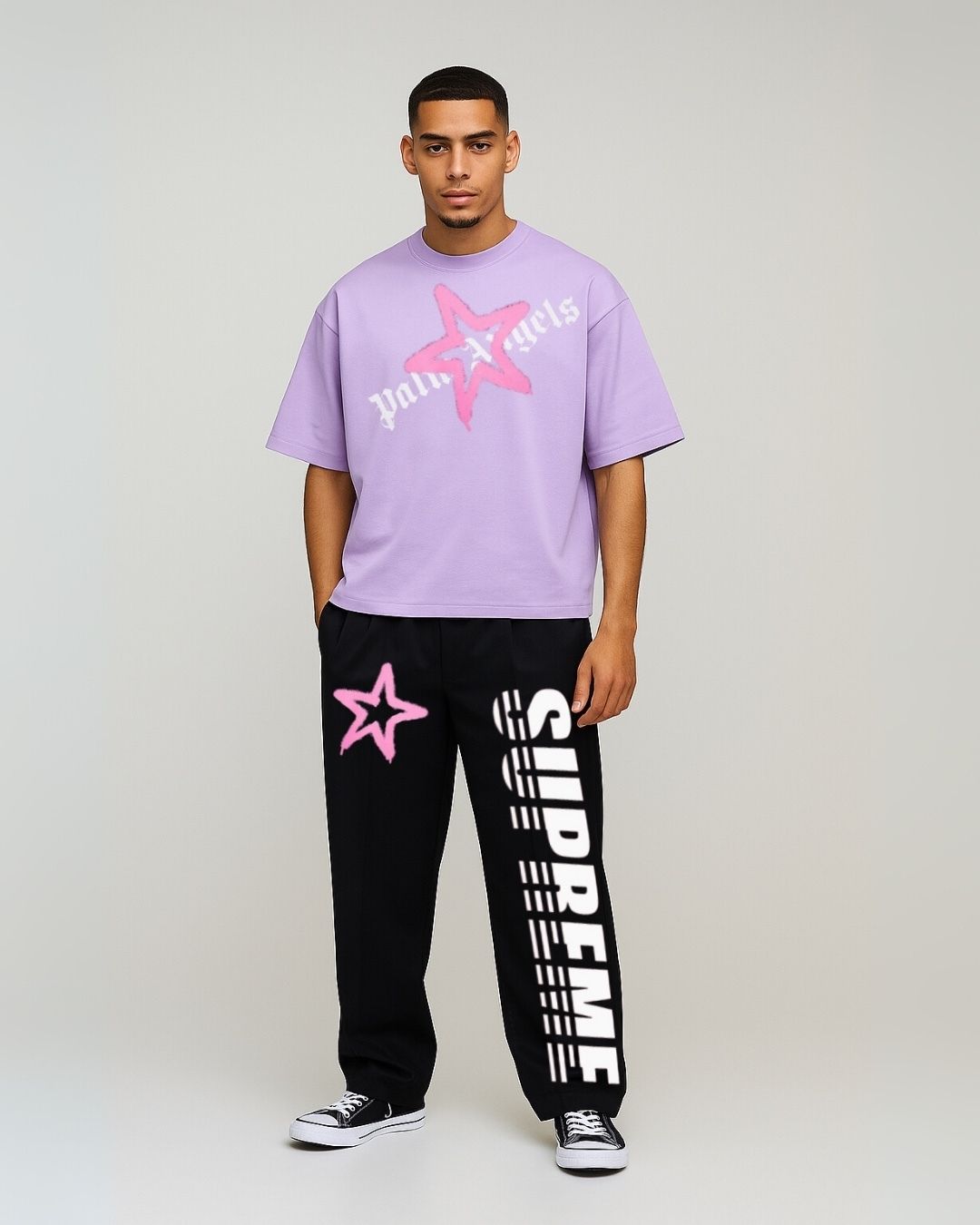 MEN'S SUPREME ANGLES CORDS (PURPLE AND BLACK)