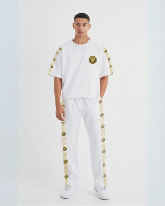 MEN'S VERSACE CODED CORDSET ( WHITE AND WHITE)