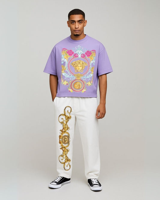 MEN'S VERSACE HOUSE CORDS (PURPLE AND WHITE)