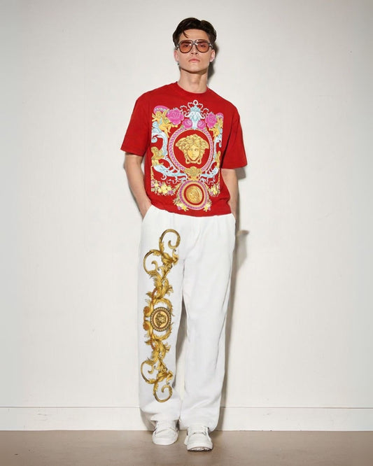 MEN'S VERSACE HOUSE CORDS (RED AND WHITE)