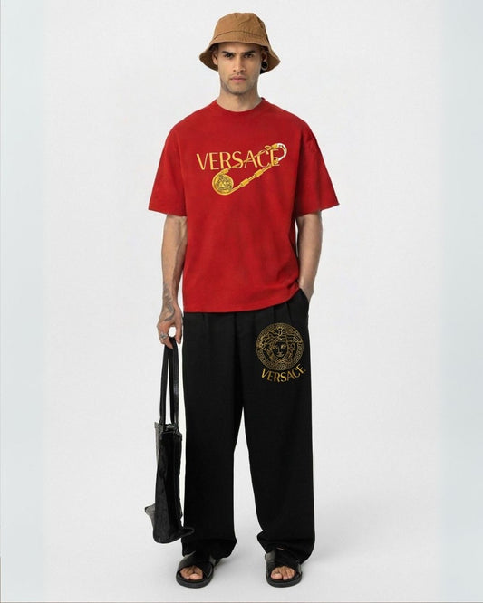 MEN'S VERSACE PIN CORDS (RED AND BLACK)
