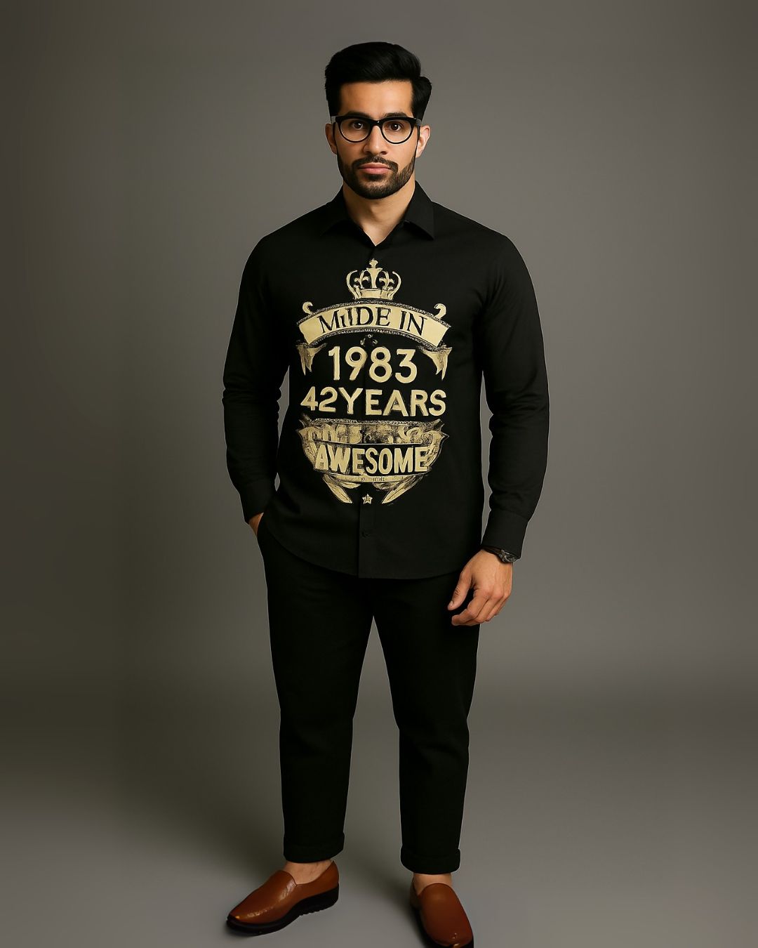 MEN'S AWESOME VINTAGE BLACK SHIRT