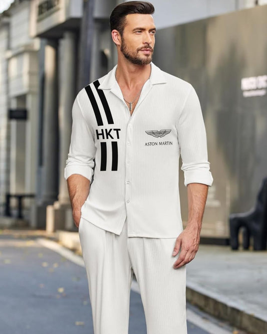 MEN'S ASTON MARTIN FULL SLEEVE  WHITE SHIRT