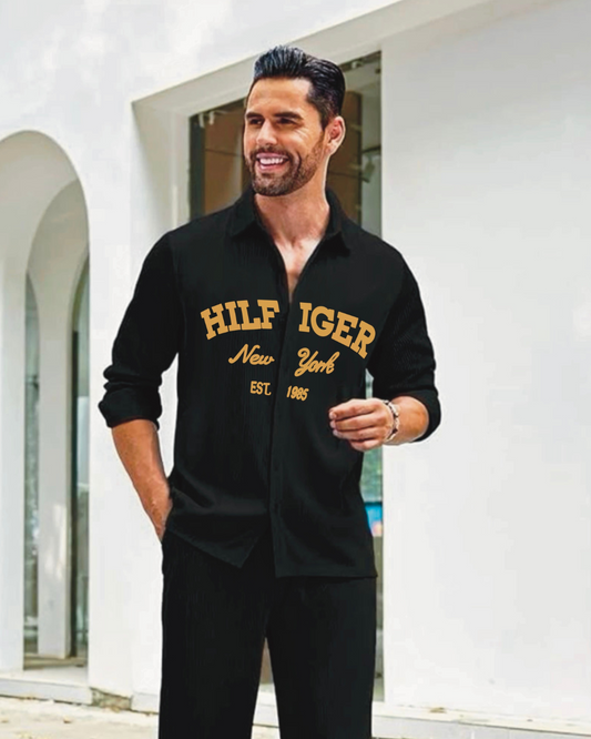 NEW YORK 1985 FULL SLEEVE BLACK SHIRT (BLACK)(*)