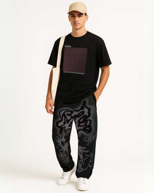 KORS BLACK TEES WITH CORRY BLACK PANTS(*)