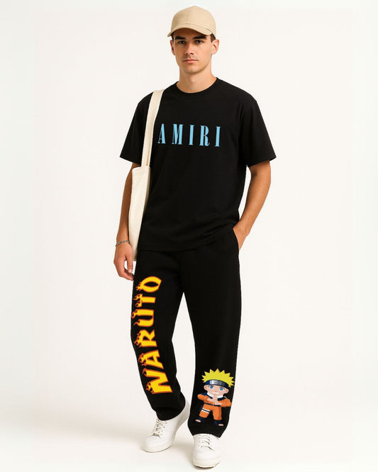 AMIRI CORE LOGO WITH NARUTO  FIRE BLACK PANTS(*)