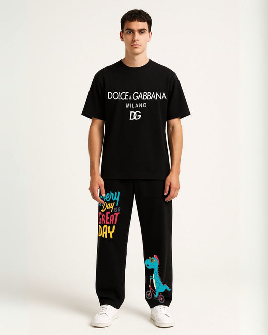 DG MILANO BLACK TEES WITH GREAT  DAY BLACK PANTT(*)