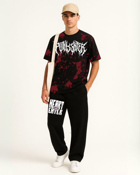 COLD BLOOD BLACK TEES WITH HEART   EATER BLACK PANTS(*)