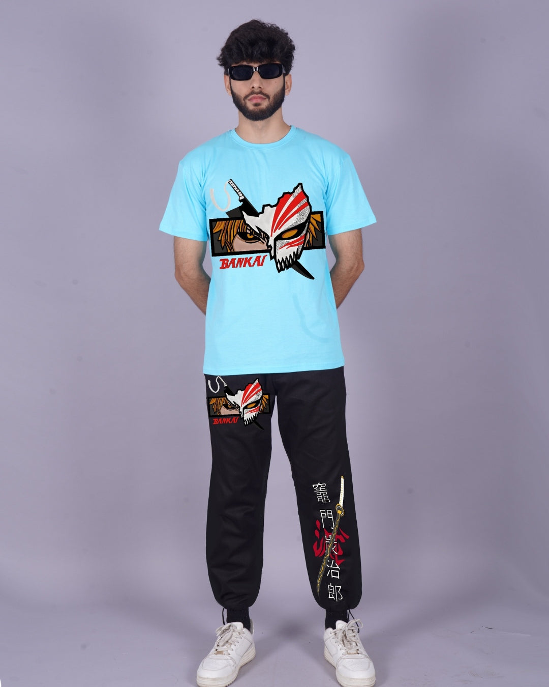 Men's Navy Bankai Two Piece Bankai Oversized Co-ord Set(*)