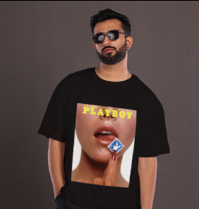 PLAY BOY BLACK TEE(*)