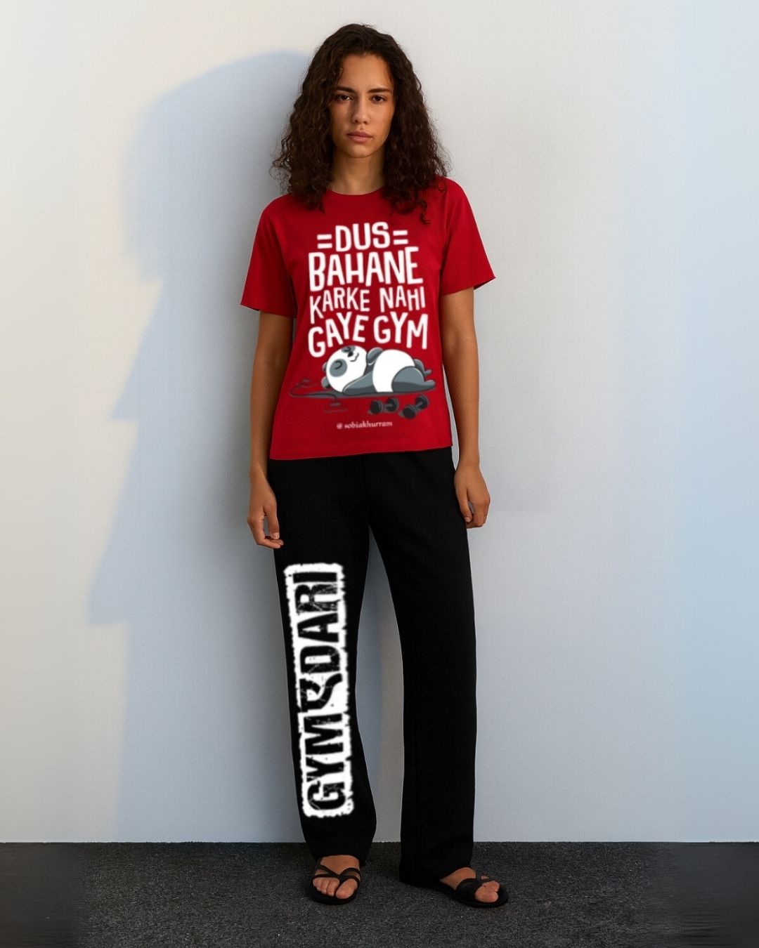 WOMEN'S BOLLYWOOD GYM CORDS (RED AND BLACK)