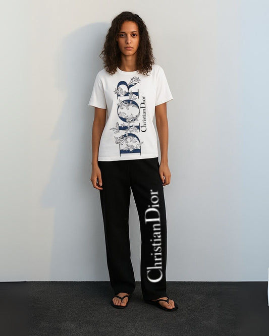 WOMEN'S DIOR CD CORDS (WHITE & BLACK)