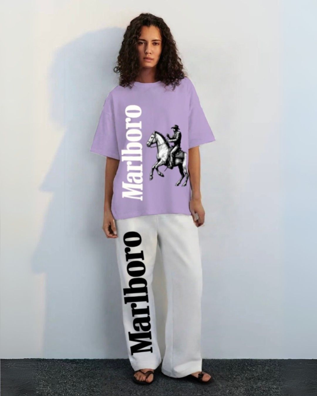 WOMEN'S HORSE MB CORDS (PURPLE AND WHITE)