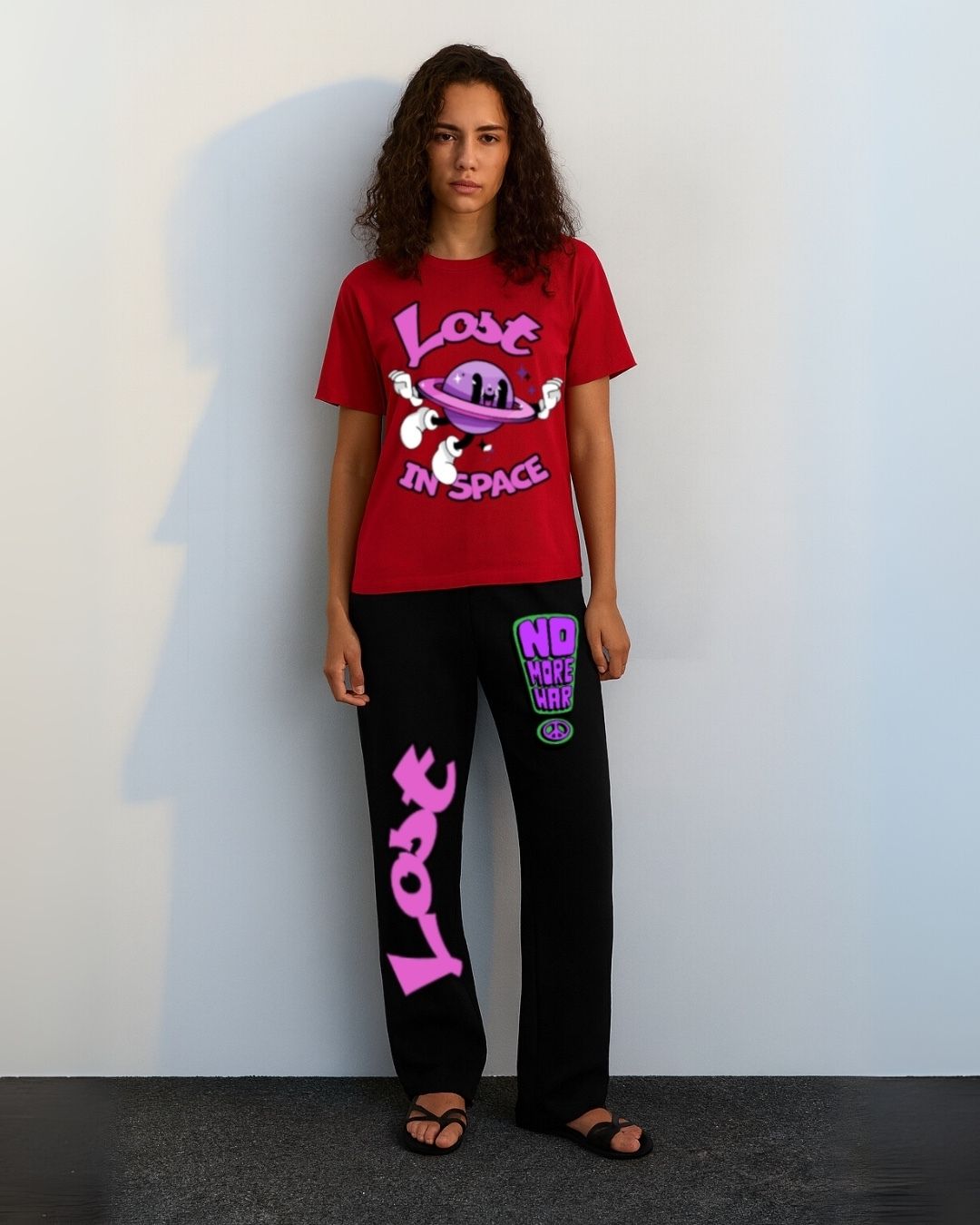 WOMEN'S IN SPACE CORDS (RED AND BLACK)