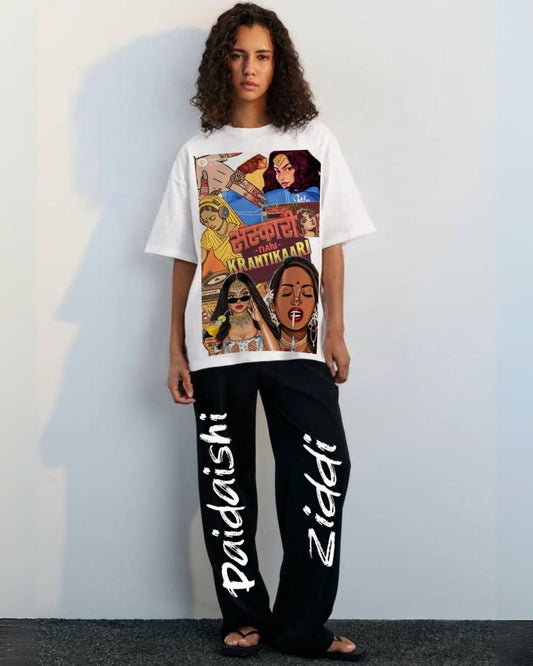 WOMEN'S KRANTI COUTURE CORDSET (WHITE AND BLACK)