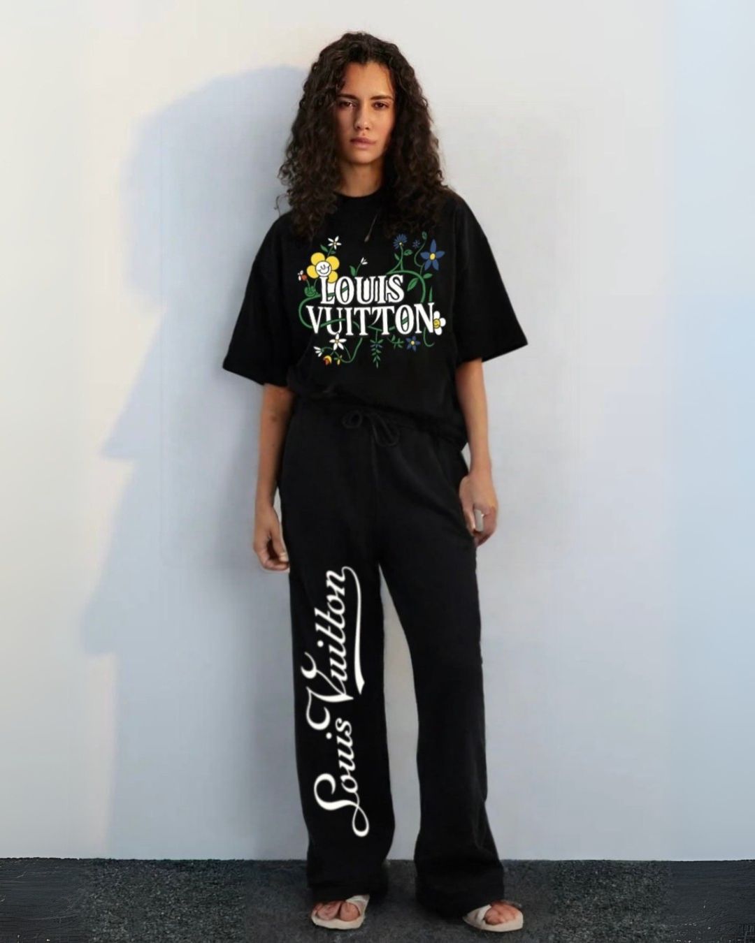 WOMEN'S  LV BLOSSOM CORDS (BLACK AND BLACK)