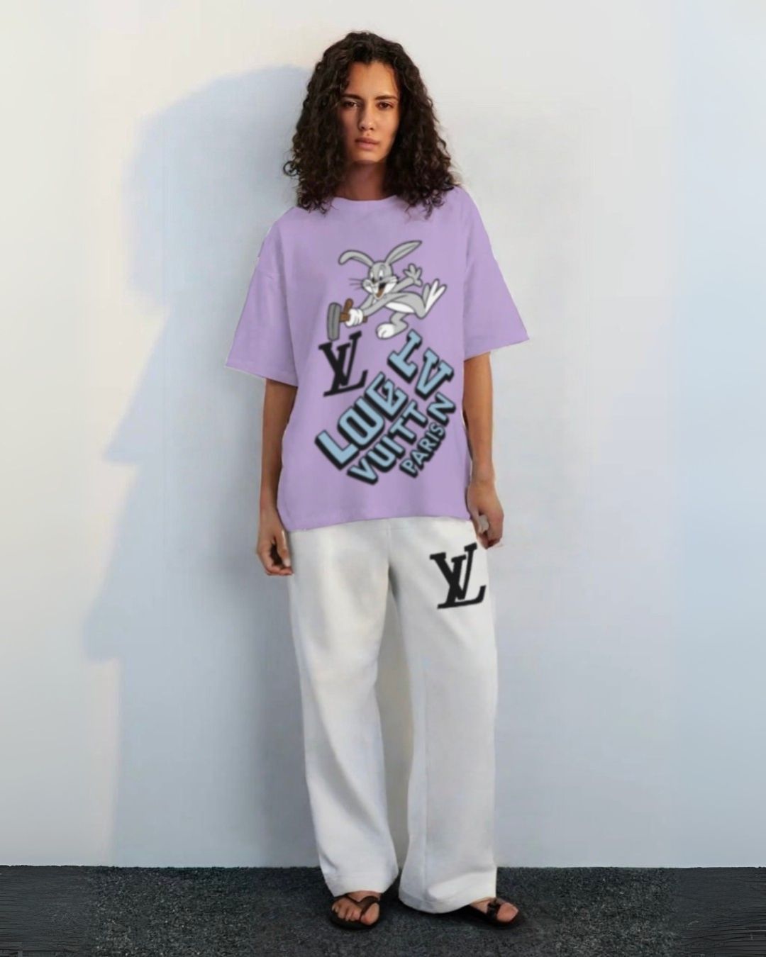 WOMEN'S LV BUNNY CORDS (PURPLE AND WHITE)