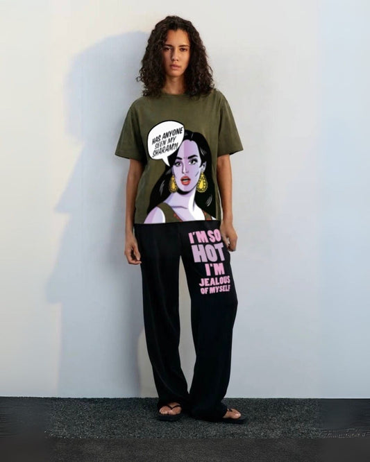 WOMEN'S SASSY AF CORDSET (OLIVE AND BLACK)