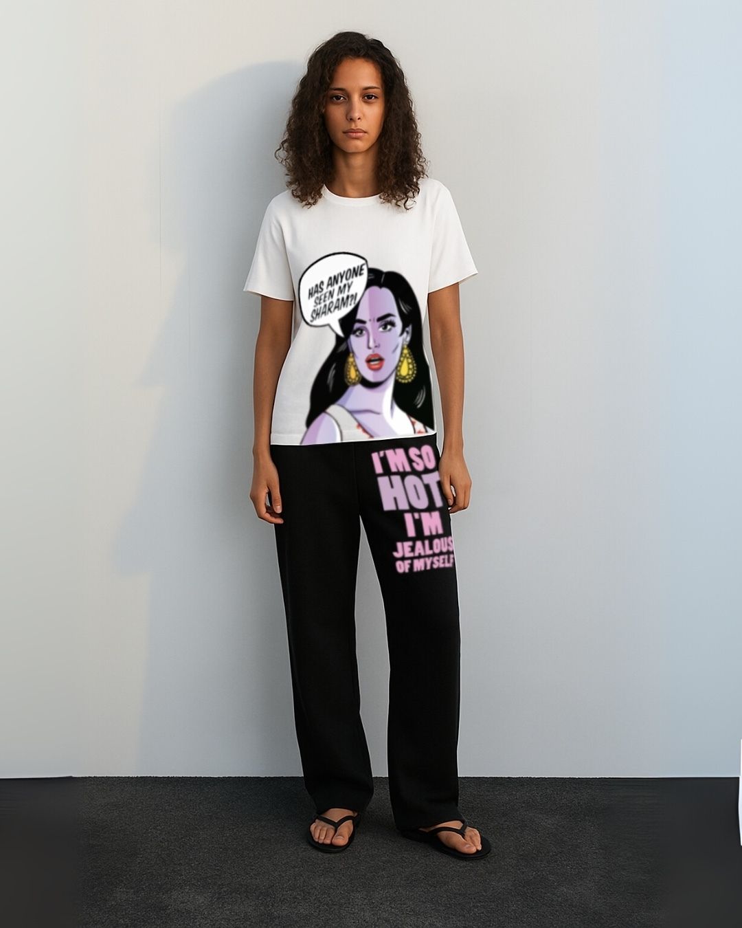 WOMEN'S SASSY AF CORDSET (WHITE AND BLACK)