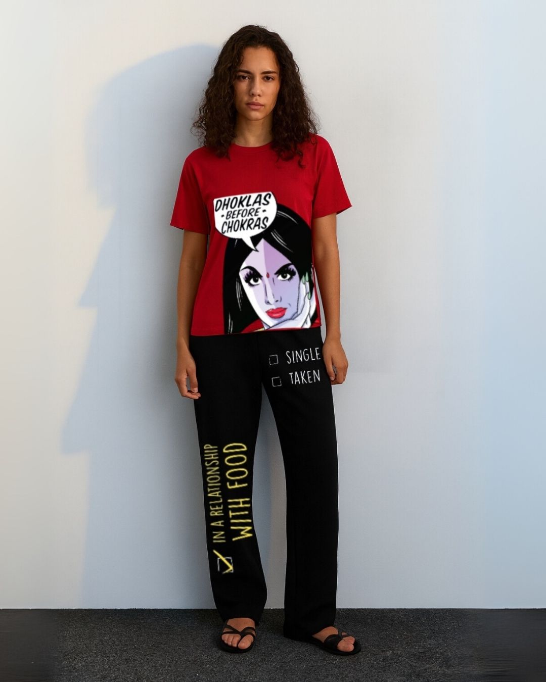 WOMEN'S SNACK OVER SHAADI CORDSET (RED AND BLACK)