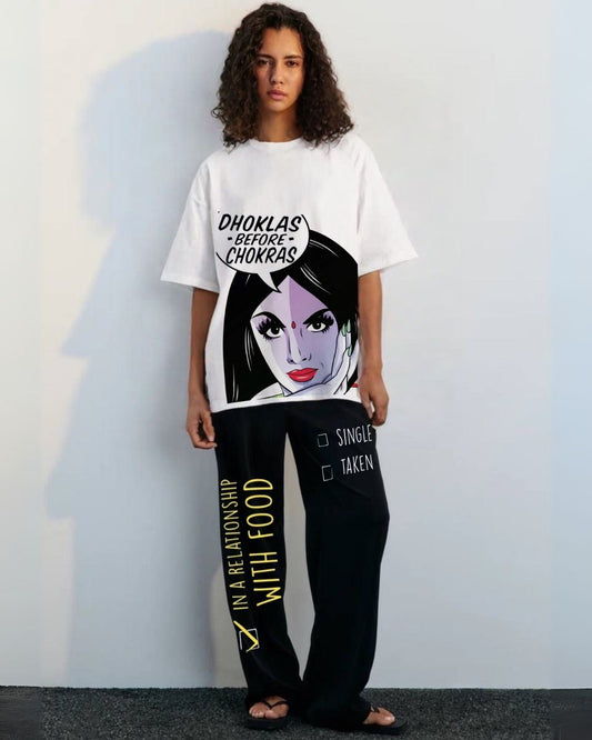 WOMEN'S SNACK OVER SHAADI CORDSET (WHITE AND BLACK)