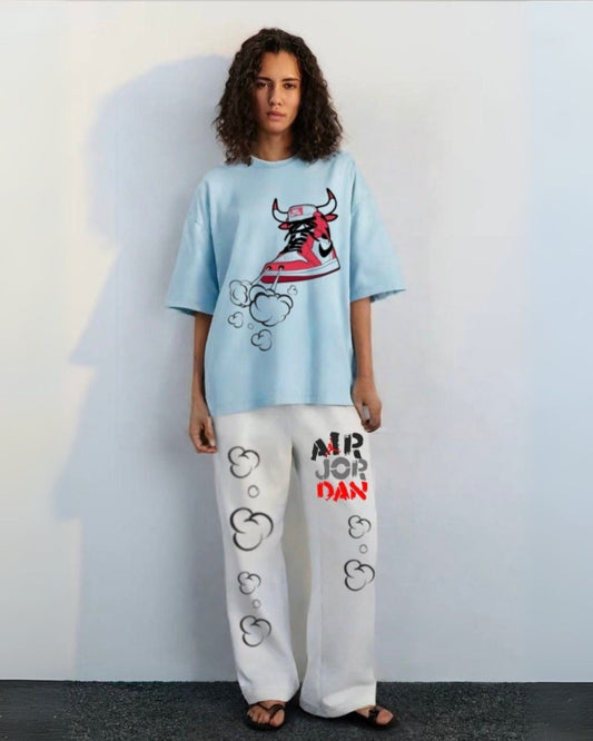 WOMEN'S SNEAKER BULL CORDS (BLUE & WHITE)