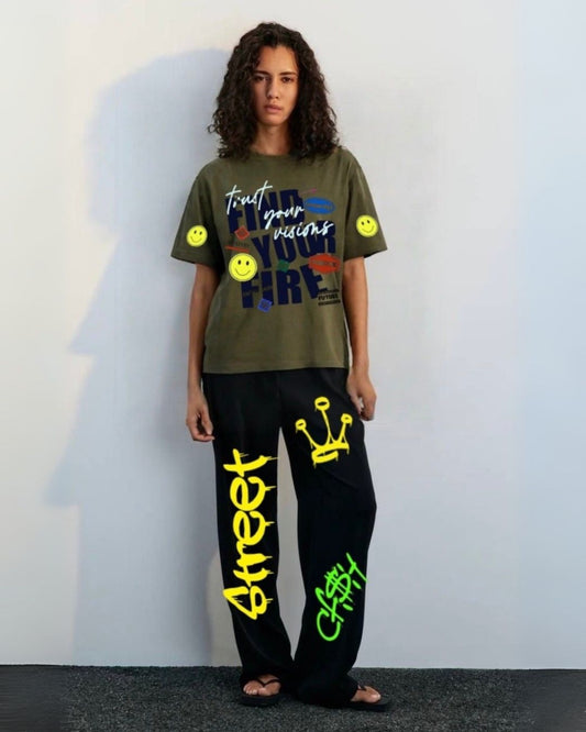 WOMEN'S STREET FIRE CORDS (OLIVE AND BLACK)