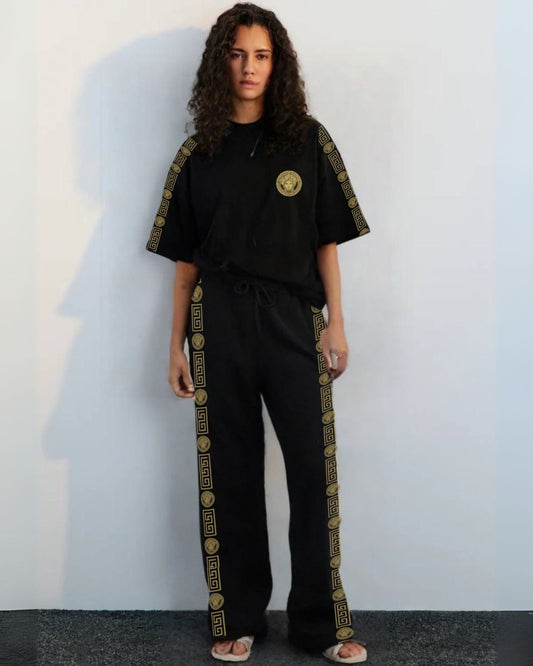 WOMEN'S VERSACE CODED CORDSET ( BLACK AND BLACK)