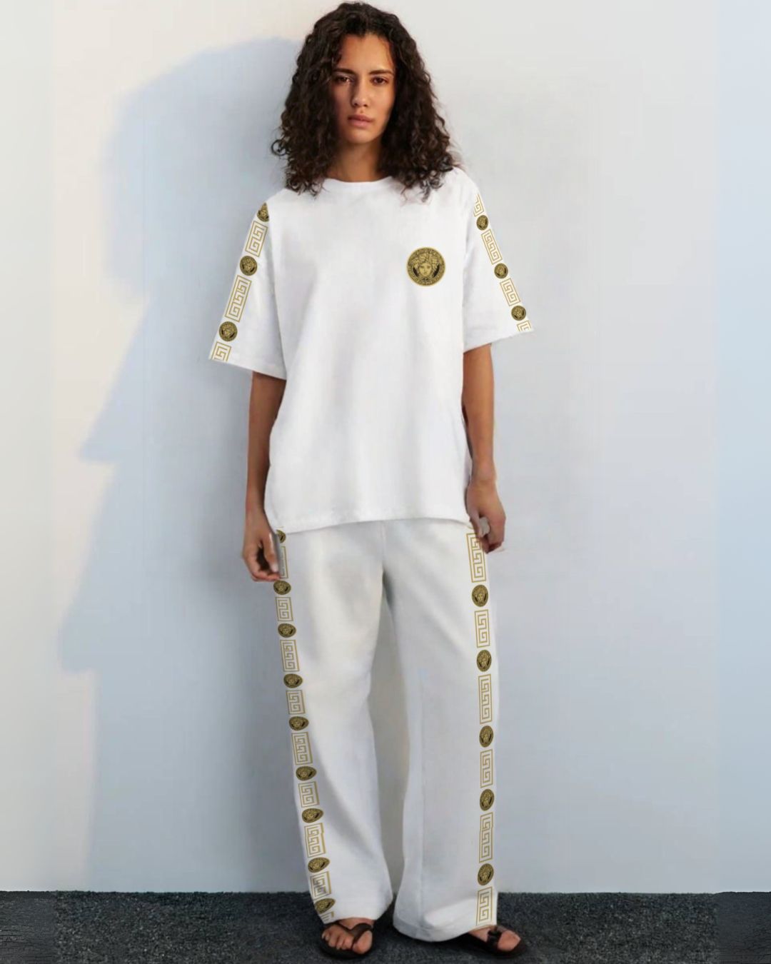 WOMEN'S VERSACE CODED CORDSET(WHITE AND WHITE)