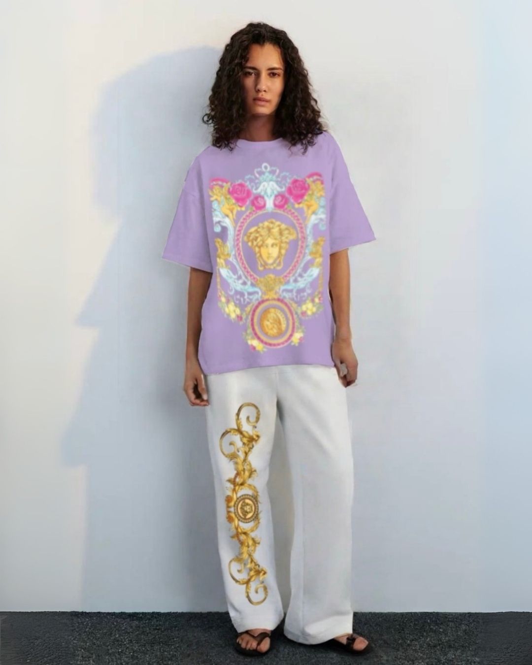 WOMEN'S VERSACE HOUSE CORDS (PURPLE AND WHITE)