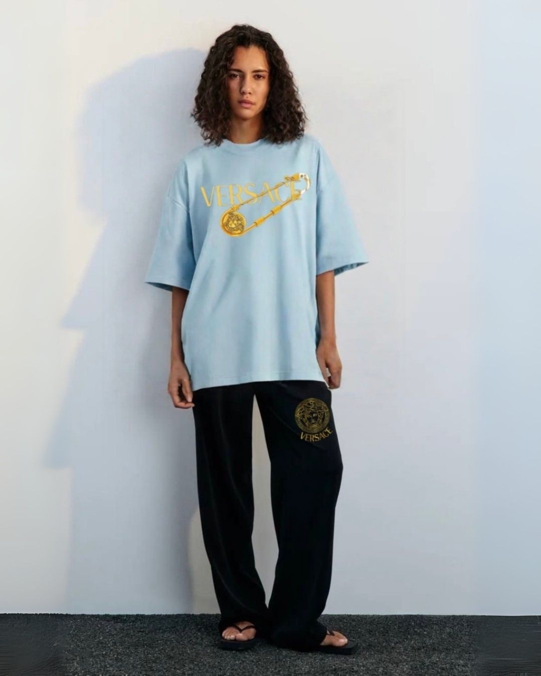 WOMEN'S VERSACE PIN CORDS (BLUE AND BLACK)