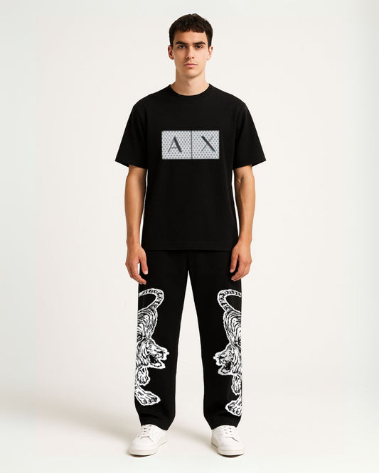 X/A  tees with Snow tiger pants (black and black)(*)