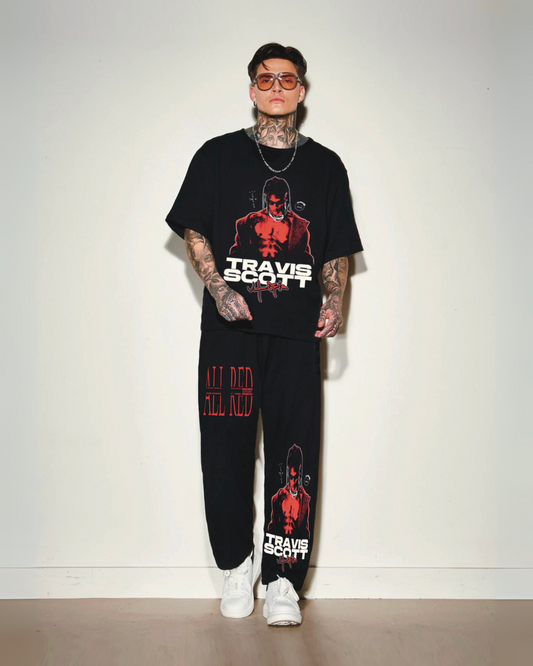 MEN'S ALL-RED TRAVIS CORDSET (BLACK AND BLACK)