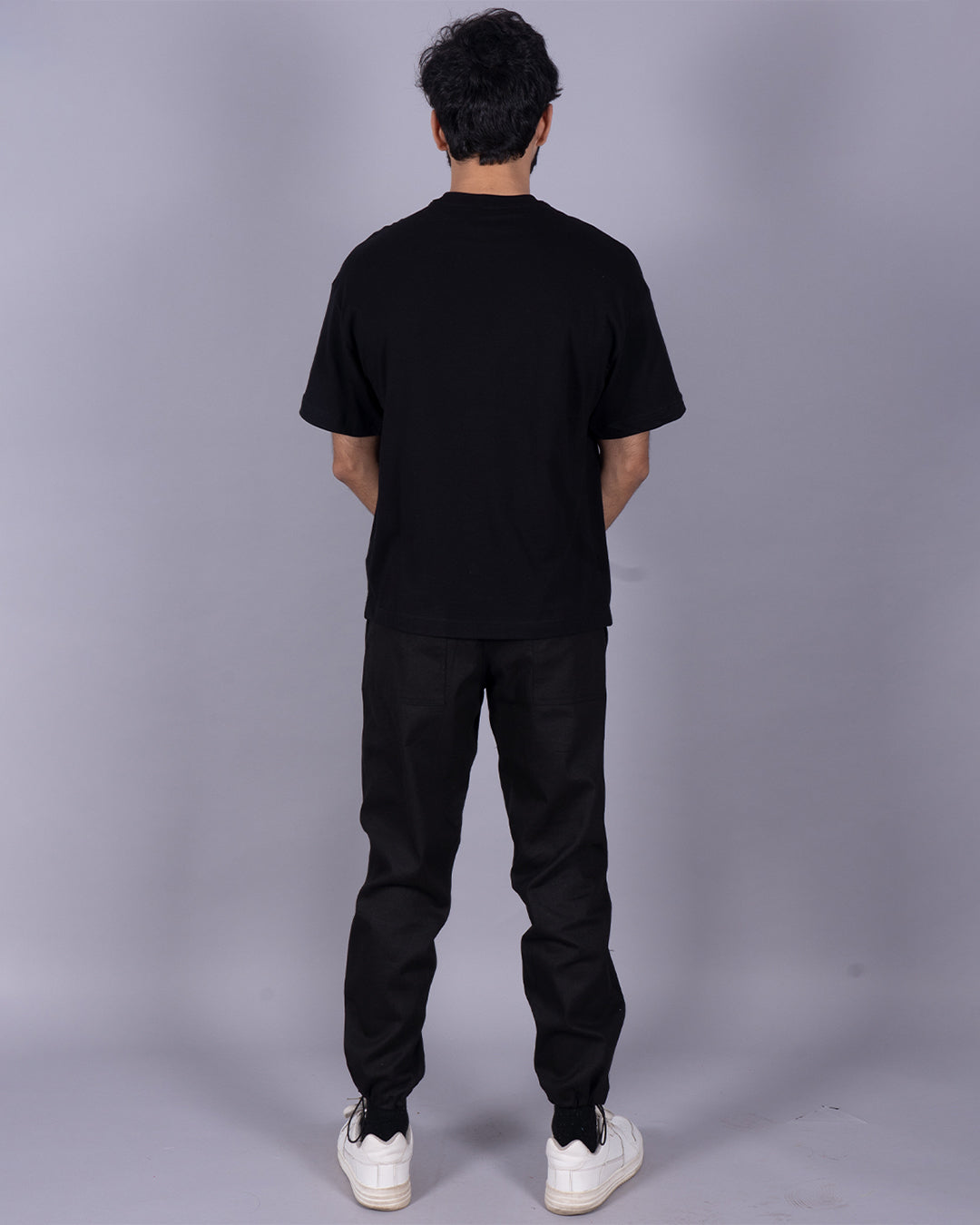 Black Men's Co-ord Set - Urban Sneaker Style Oversized