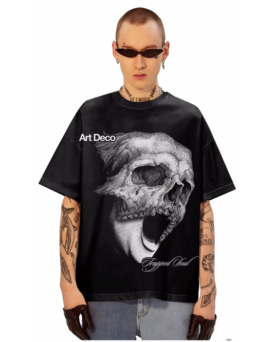 ART DECO SOUL UNISEX EXCLUSIVE OVERSIZED TEE - BLACK