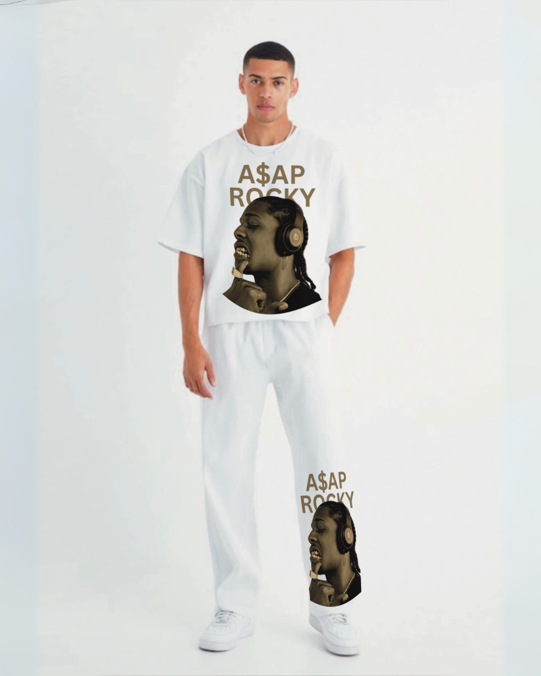 MEN'S ASAP ROCKY CORDSET (WHITE AND WHITE)