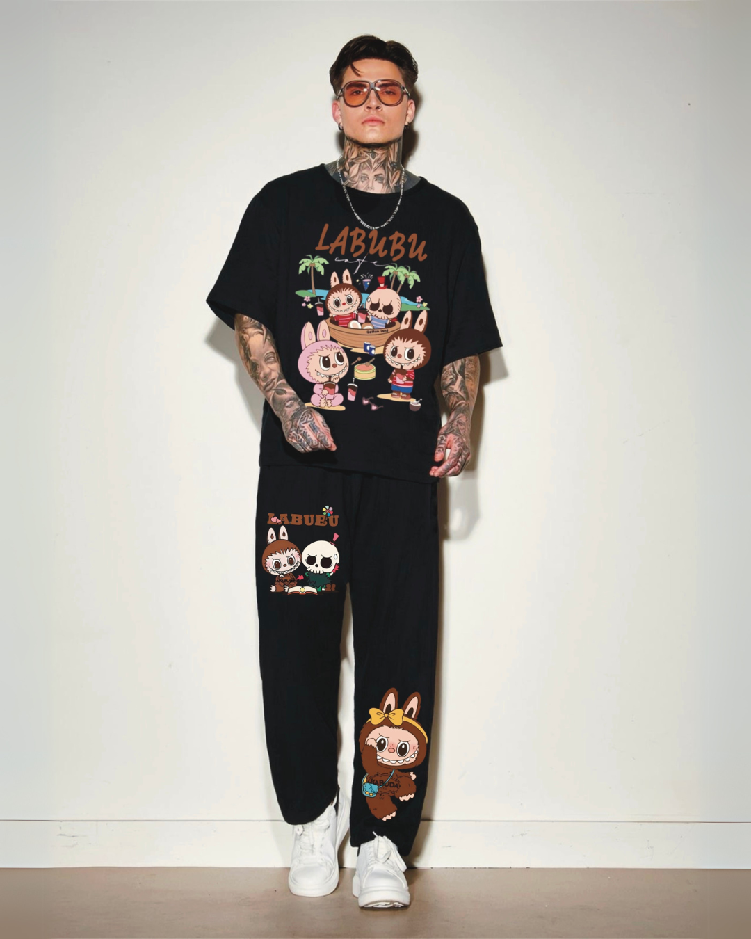 BEACH VIBE LABUBU CORDSET (BLACK AND BLACK)