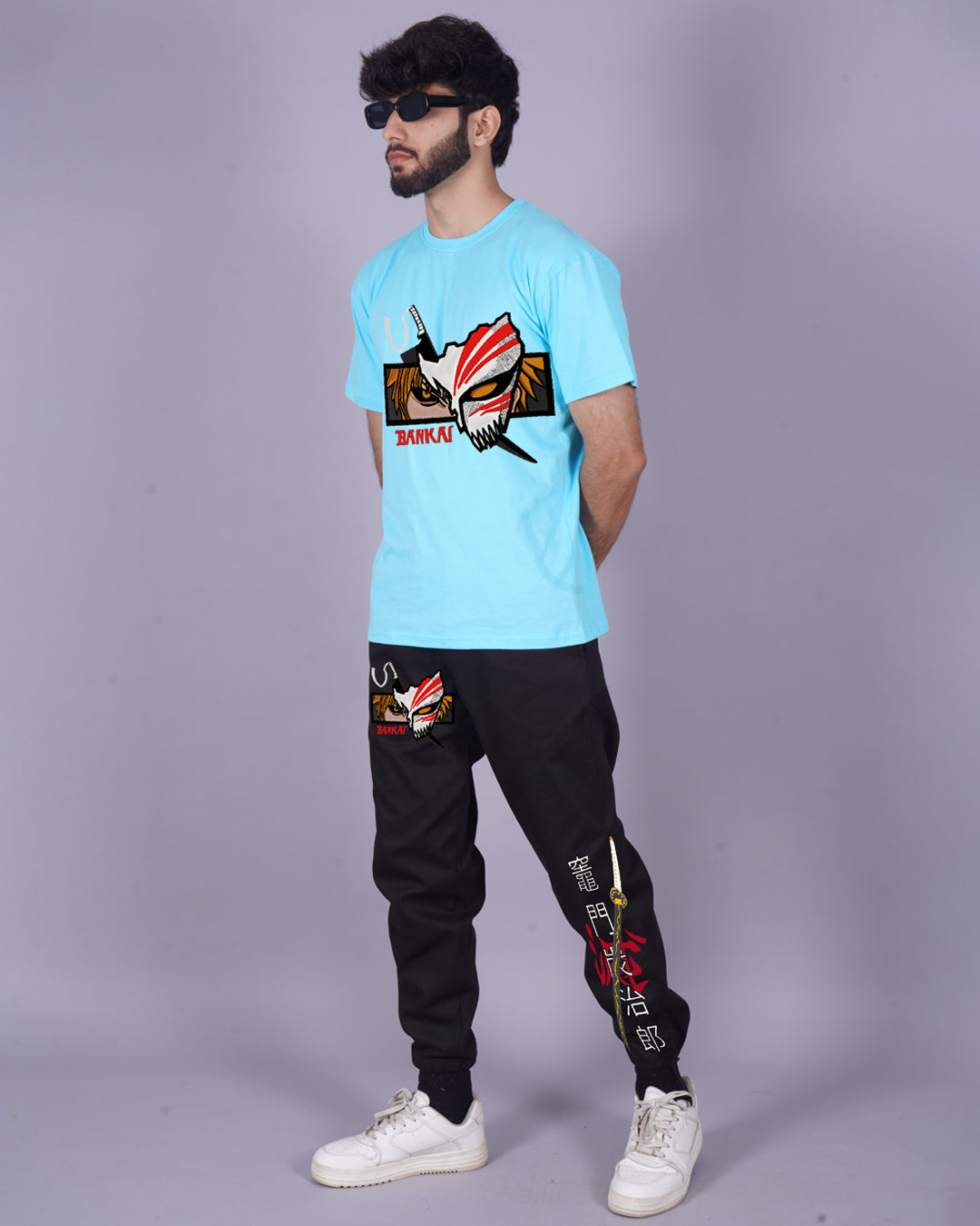 Men's Navy Bankai Two Piece Bankai Oversized Co-ord Set(*)