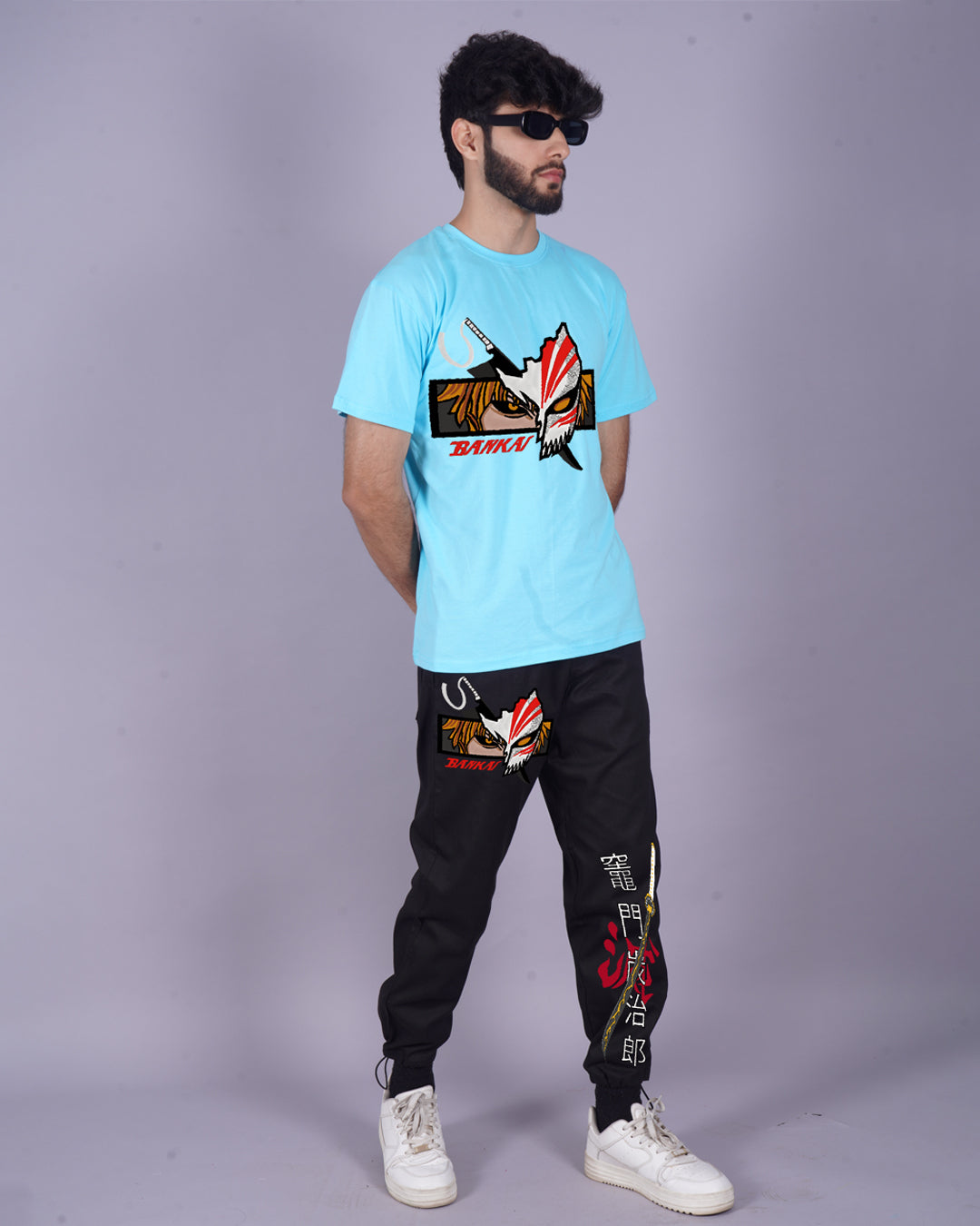 Men's Navy Bankai Two Piece Bankai Oversized Co-ord Set(*)