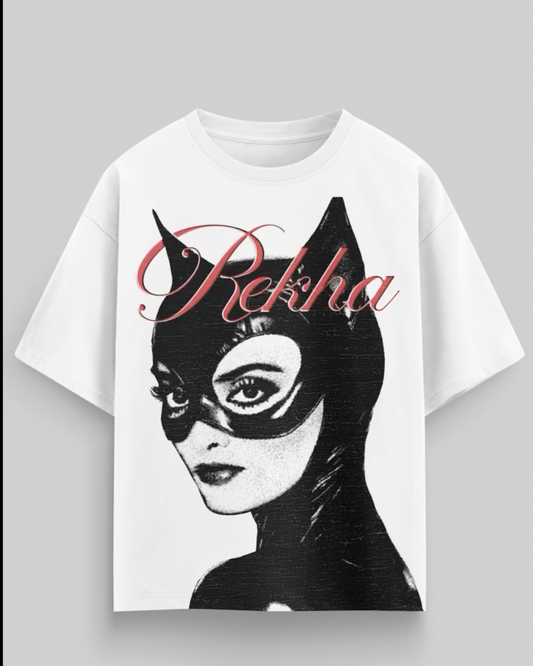 CAT REKHA UNISEX EXCLUSIVE OVERSIZED TEE - WHITE