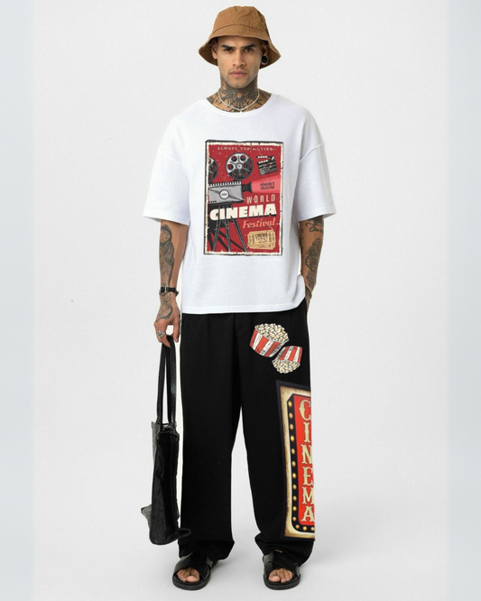 MEN'S CINEMA WORLD CORDSET  ( WHITE AND BLACK)