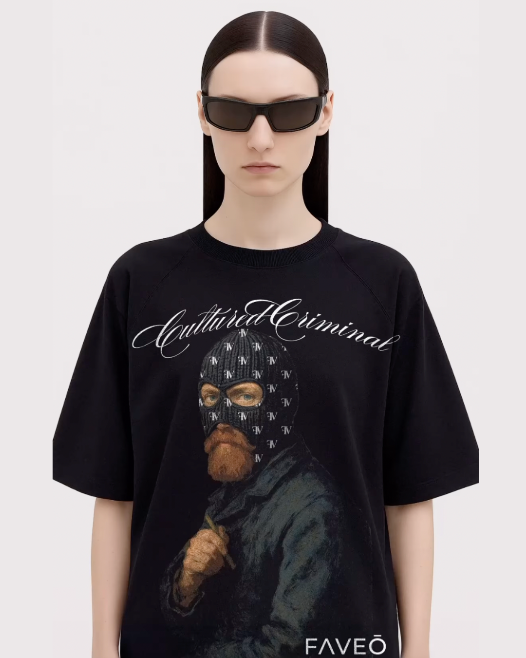 CULTURE CRIMINAL UNISEX EXCLUSIVE OVERSIZED TEE - BLACK