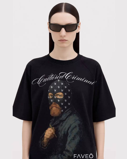 CULTURE CRIMINAL UNISEX EXCLUSIVE OVERSIZED TEE - BLACK