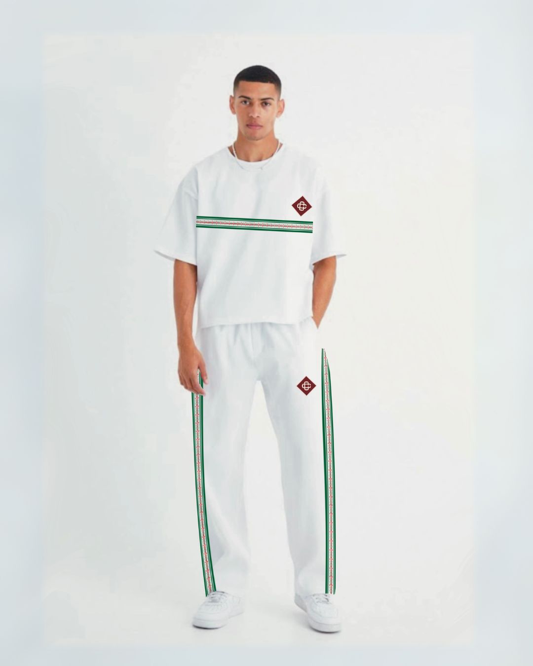 MEN'S DILJEET STYLE CORD  CO ORD SET( WHITE AND WHITE)  (*)