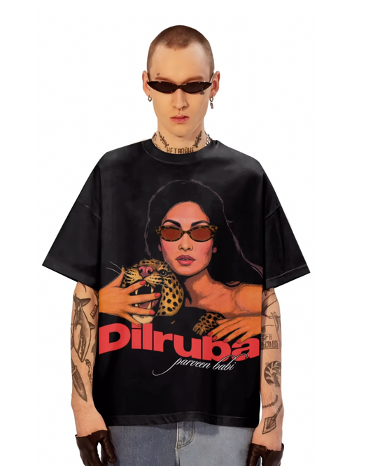 DILRUBA BABI UNISEX EXCLUSIVE OVERSIZED TEE - BLACK
