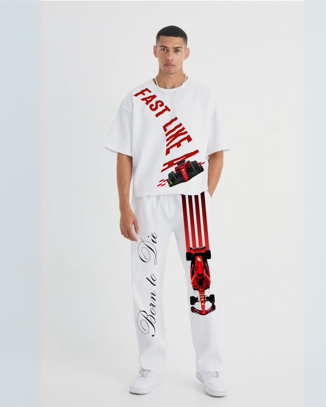 MEN'S FIRST BORN CORDSET (WHITE AND WHITE)