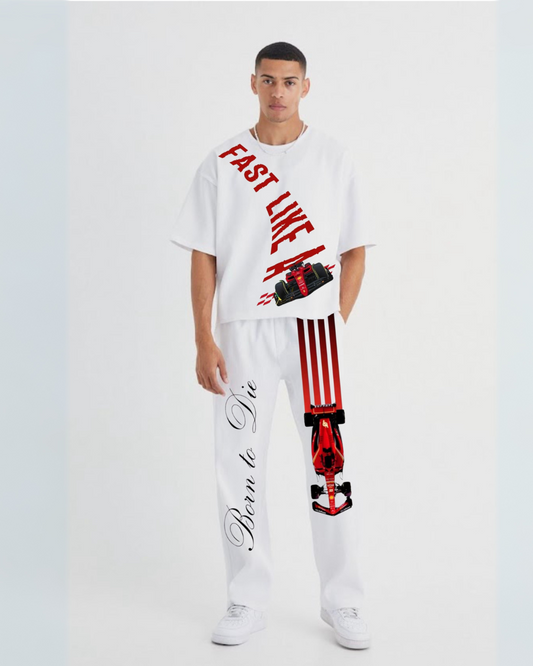 MEN'S FIRST BORN CORDSET (WHITE AND WHITE)