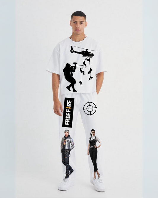 MEN'S FREEFIRE CORDSET (WHITE AND WHITE)