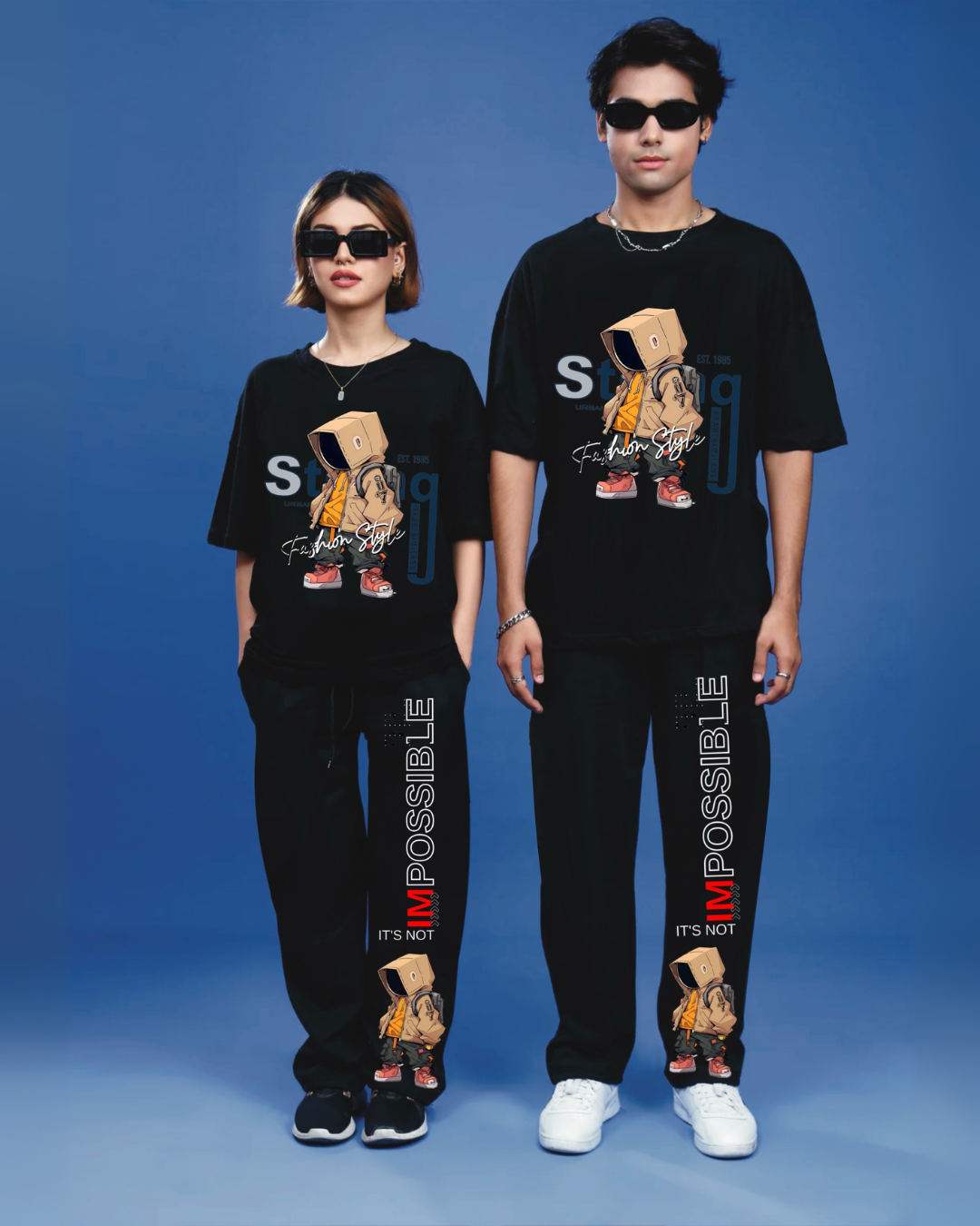 WOMEN'S IMPOSSIBLE FASHION CORDSET BLACK AND BLACK